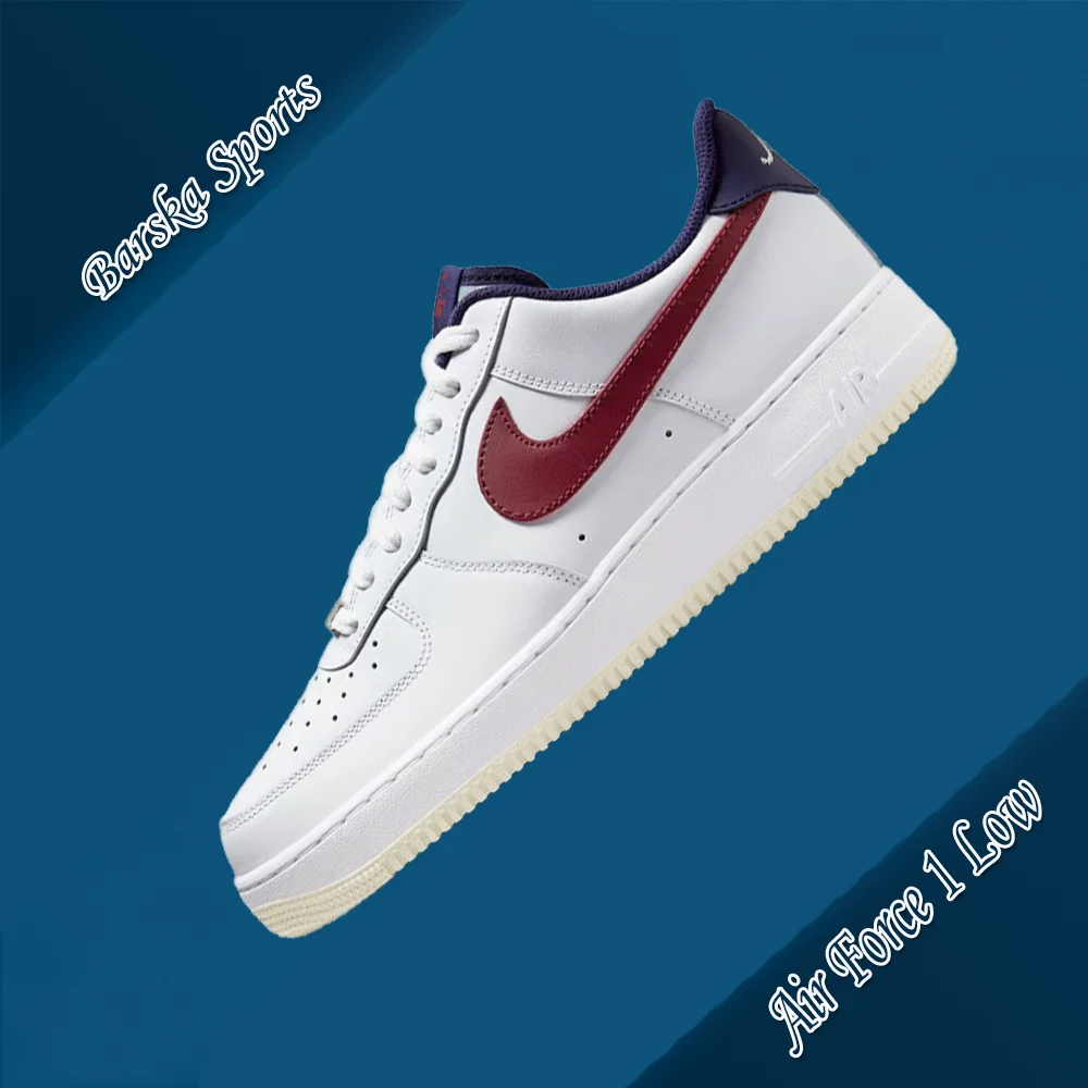 나이키 에어포스 1 로우 남성과 여성의 수백 가지 패션 플레이트 슈즈 만다린 오리 신발 빨간색과 파란색 배색