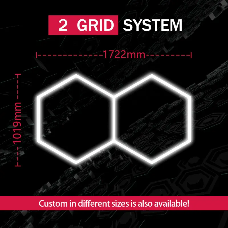 Imagem -06 - Hexagon Hexagonal Hexagonal Luzes Led Auto Detalhamento Garagem Honeycomb Iluminação Car Wash Station Oficina do Teto