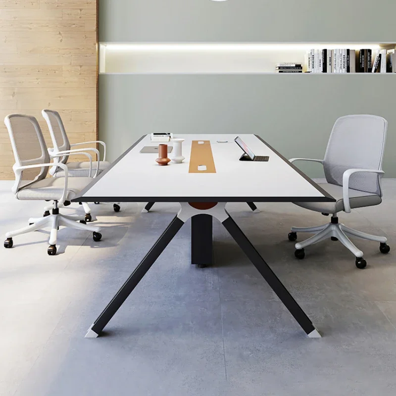 Conference tables, long tables, simple and modern, small conference rooms, tables and chairs, smart office, fashionable, light