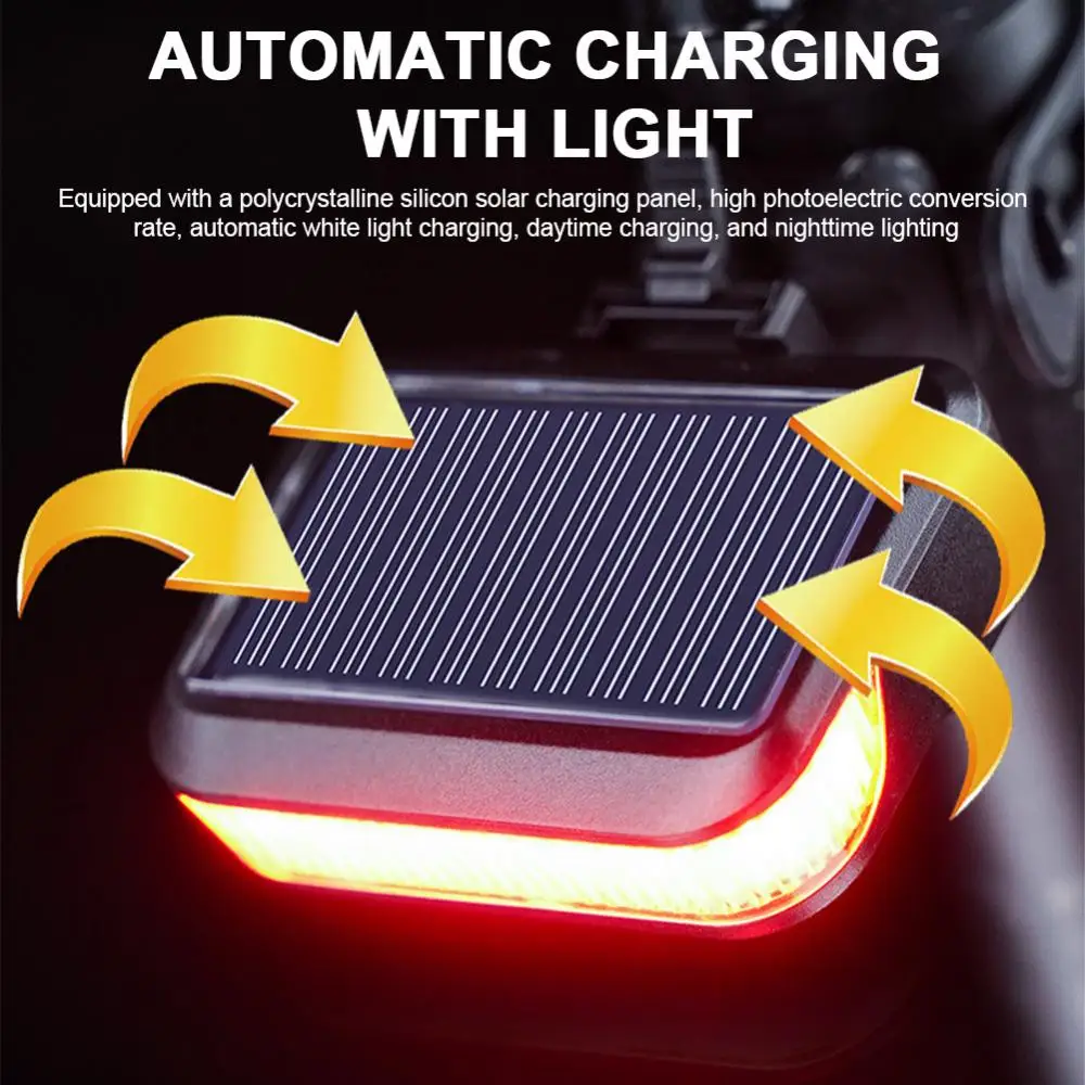 Bicycle Solar Energy LED Rear Light Type-C Charging MTB Road Bike Solar Warning Taillight Night Cycling Safety Red Lamp