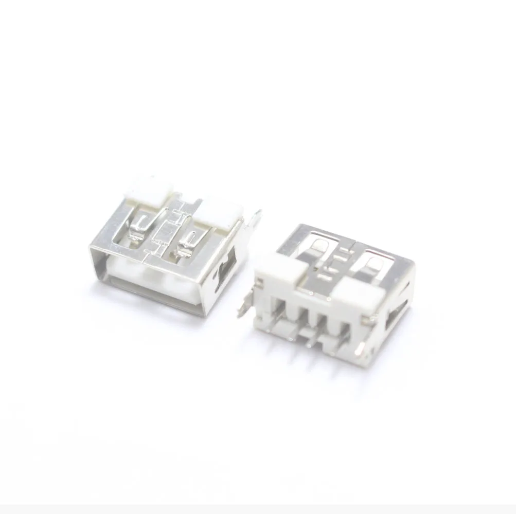 20PCS DIP USB Type A Female jack 4PIN AF 10.0 PCB Mount Socket Connector Curling Edge DIY Repair Phone Toy Parts