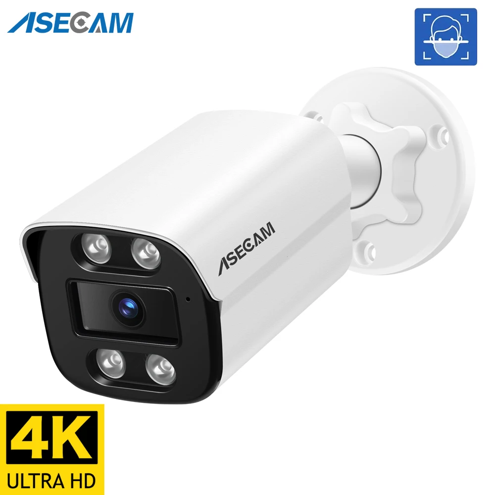 8MP 4K IP Camera Outdoor Ai Face Detection H.265 Onvif RTSP Color Night Vision POE Human Audio Security Camera Xmeye