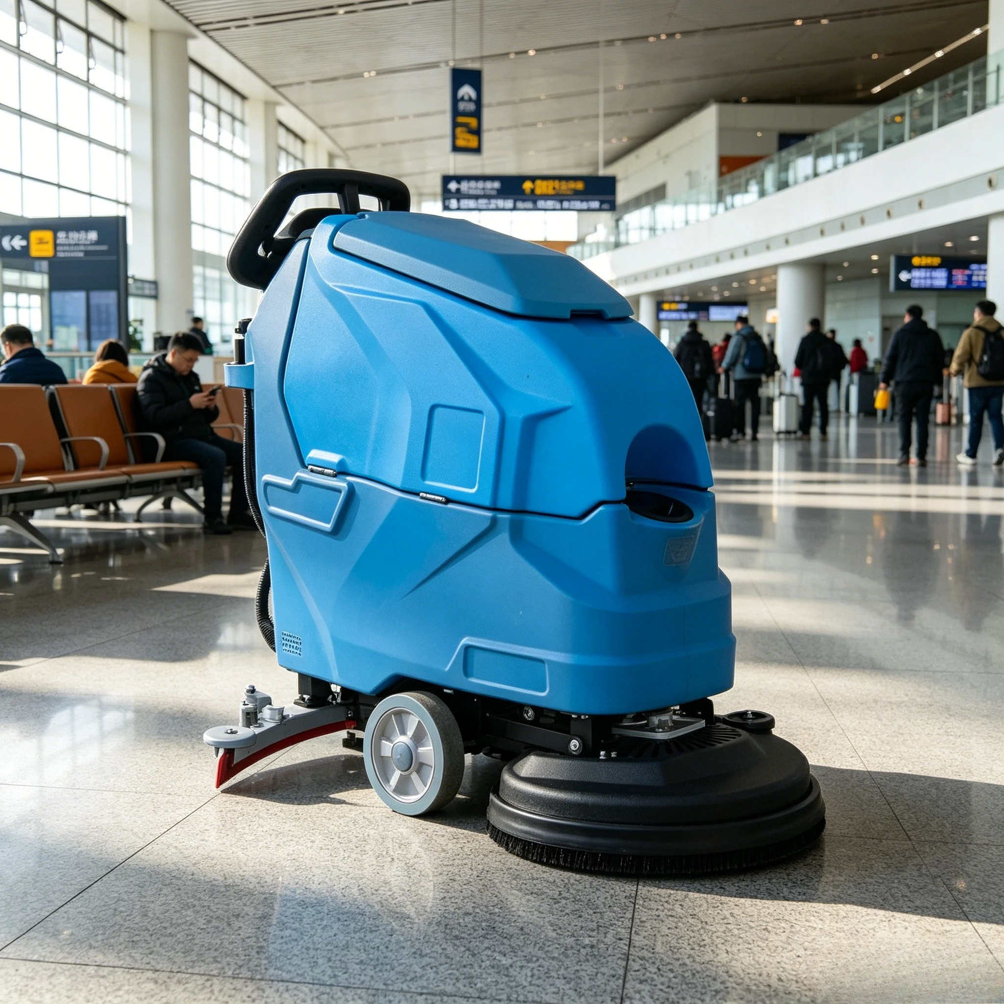 Customized Auto Floor Washing Machine Marble Floor Scrubber Dryer Walk Behind Floor Cleaning Equipment Battery Powered