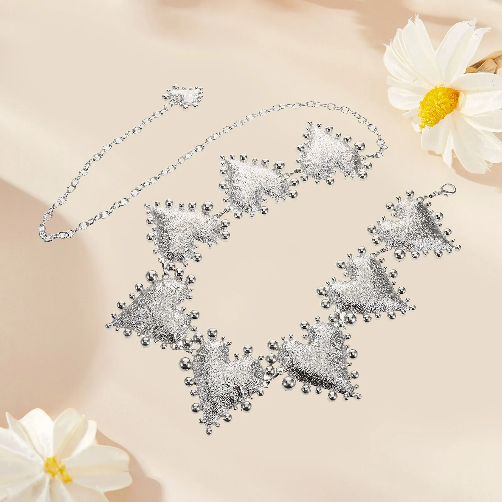 Sofisticato catena in vita a cuore Gioielli in metallo durevoli Stile versatile Abiti da festa per appuntamenti Gonne Pantaloni a vita alta