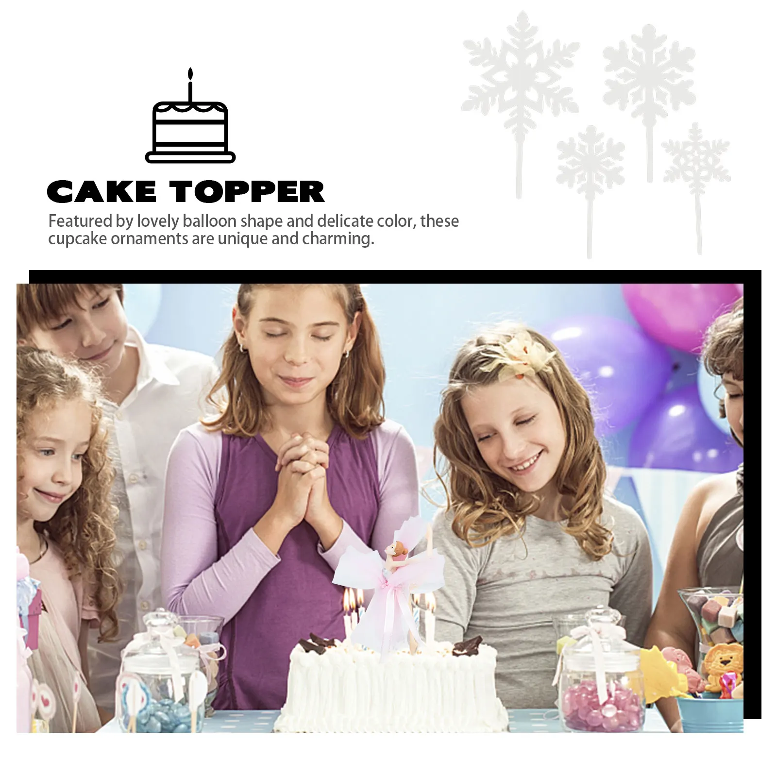 

24Pcs Xmas Acrylic Cake Picks Snowflake Design Christmas Cupcake Dessert Decoration Acrylic Cake Picks Cupcake Topper