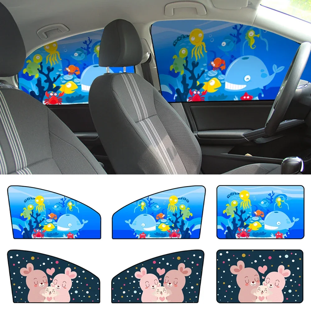 Car Window Shades Mosquito Net Sun Cover Telescopic Magnetic Sunshade UV Protection Block Curtain