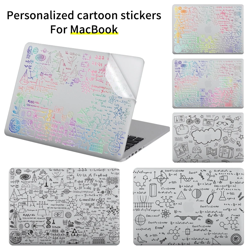 

Laptop Sticker For Macbook Air/Pro 13/14/15/16 inches Colourful Transparent Skin PVC full body protective film Laptop Decoration