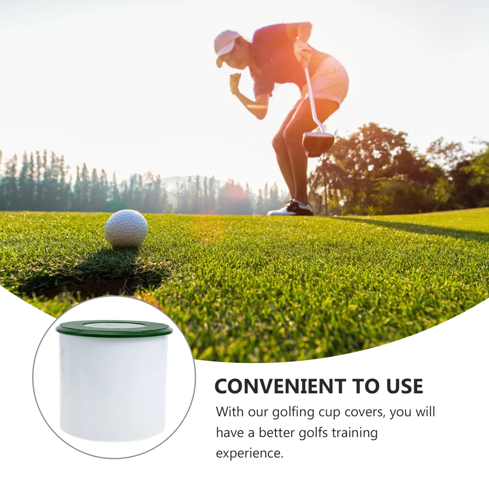 

1 set 1 Set Golfs Hole Cup Cover Kit Durable Plastic Putting Training Tool Lightweight Golf Practice Accessories For All Golfing