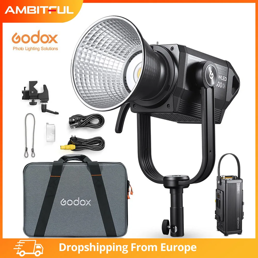 Godox KNOWLED M200D 230W M300D 330W 5600K Daylight Continuous LED Video Light Built-in FX Effects with Portable Case