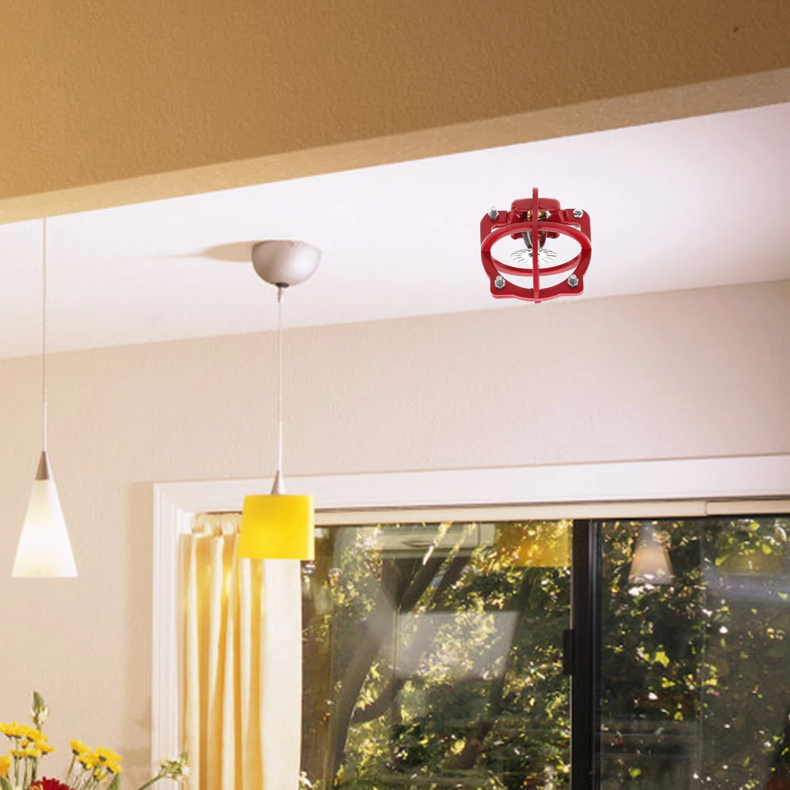 Testa dell'irrigatore antincendio per cappuccio protettivo di colore rosso brillante da 20 mm di diametro L'uso residenziale migliora il sistema di sicurezza facile