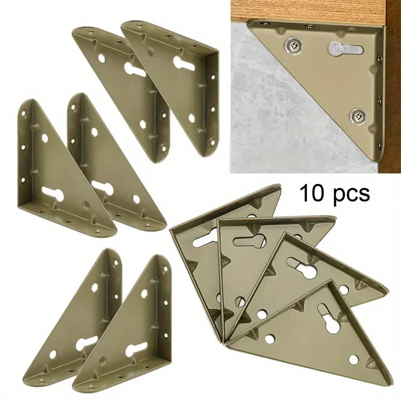 10pcs DIY Plates for Wood Fixing Connector Fixing Brackets Shape Brackets Flat Corner Brace Plates Metal Repair Stainless Steel
