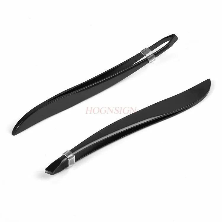 2pcs New black diagonal eyebrow trimming and hair removal clip, stainless steel eyebrow clip, small tweezers