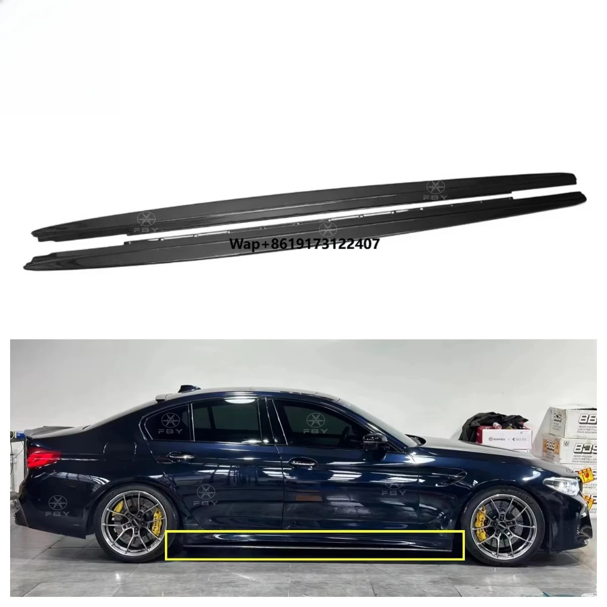 

Hot MP Style Carbon Fiber Side Bumper Lip for F90 M5 2017-2020 Carbon Fiber Side Skirt