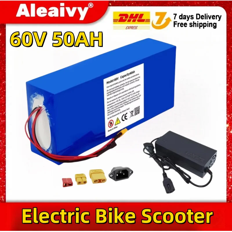 

High-performance Li-Ion 16S8P 60V 50Ah Battery Pack for Electric Bike Scooter Motorcycle 67.2V 3000W with BMS And Charger