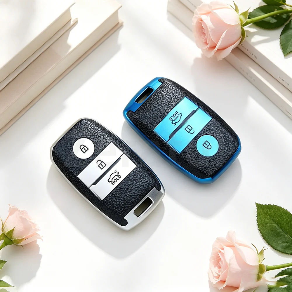 

3 Buttons TPU Leather Car Smart Key Case Cover for KIA Rio Rio5 Sportage Ceed Cerato K3 KX3 K4 K5 Sorento Optima Picanto