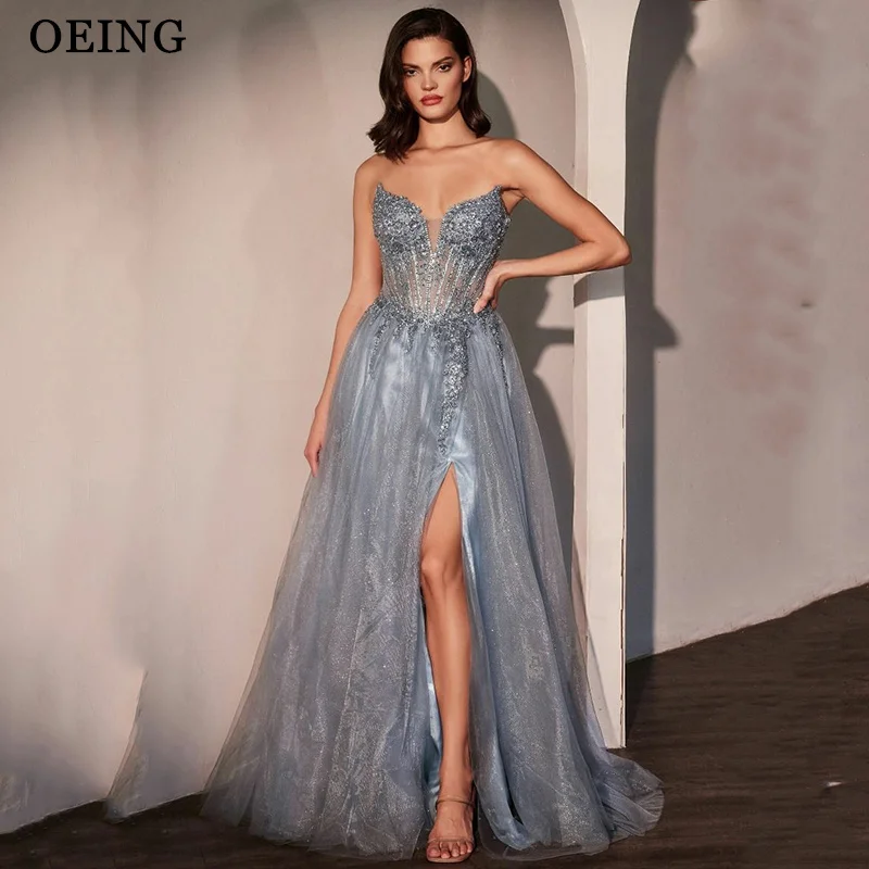 

BOEING Элегантное платье для выпускного вечера трапециевидной формы с блестками и милыми вечерними платьями без рукавов с боковым разрезом فساتين سهرة по индивидуальному заказу