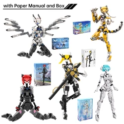 MOC Mobile Suit Girl Robot Feminino, Conjunto de Blocos de Construção, Manual de Papel, Coelhinha, Brinquedos Mech para Adultos, Coleção