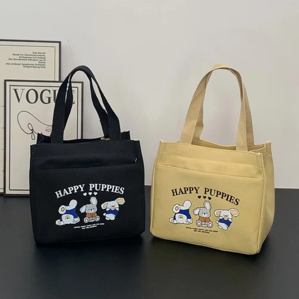

Premium Canvas Handbag Large Capacity Handheld Lunch Box Bag One Shoulder DIY Carrying Bag Women