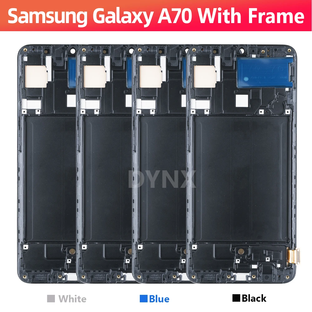 Super AMOLED A70 Display Screen For Samsung Galaxy A70 A705 A705F A705FD LCD Display Digital Touch Screen Assembly With Frame