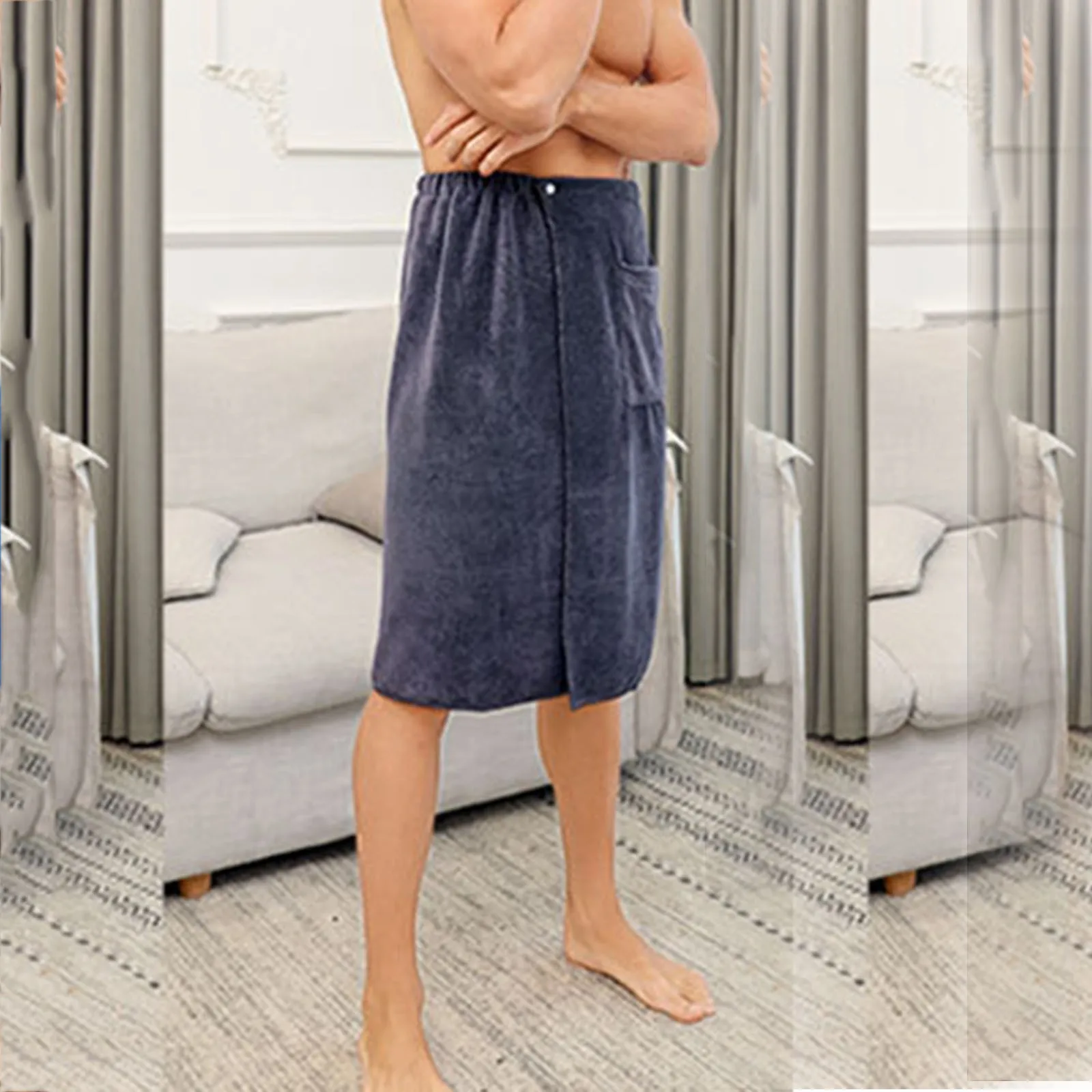 

Hot Sell Man Wearable Magic Mircofiber Bath Towel With Pocket Soft Swimming Beach Bath Towel Easy Wear Home Wear Loungewear