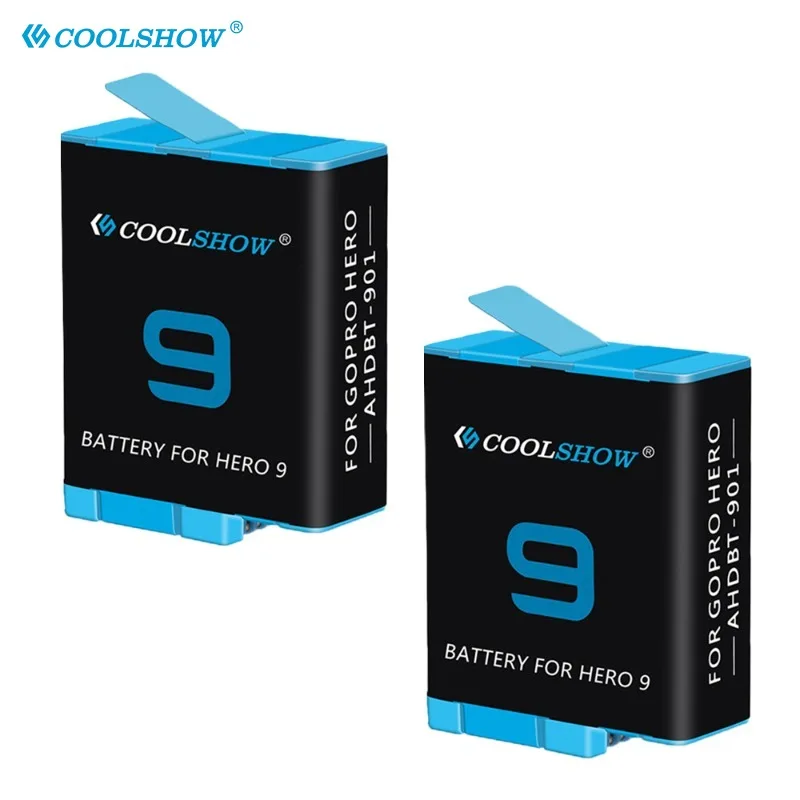 Coolshow For Gopro Hero 9 Black Battery 1800mah For Gopro 9 Gopro 10 Gopro 11 Gopro 12 Batteries Action Camera Accessories