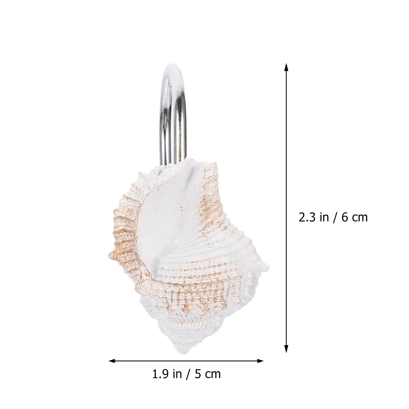 12Pcs Ocean Style Resin Curtain Hooks Creative Seashell Bathroom Shower Curtain Hangers Decorative Accessories