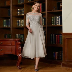 Customized Modern Champagne Mother of Bride Dresses for Women  Wedding Party Dresses with Lace New 2024 Robe De Soirée Chiffon