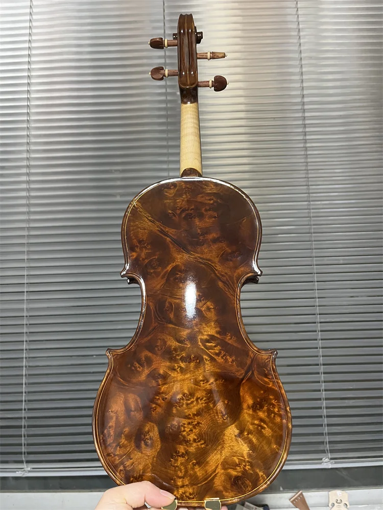 Actual PHOTO Fantastic Oil Varnished Bird-eye Wood 4/4 Size Violin Hand Crafted Cкрипка كمان  Fiddle Free Violin Case&Bow V301