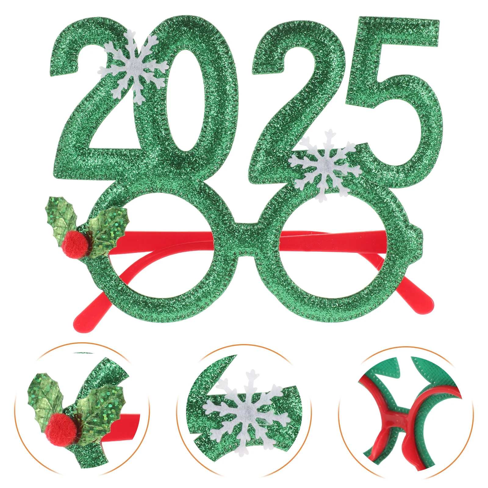 

Christmas Number Glasses 2025 Party Photo Prop Xmas Eyeglasses Holiday Party Supplies Decorations Christmas Glasses Frames