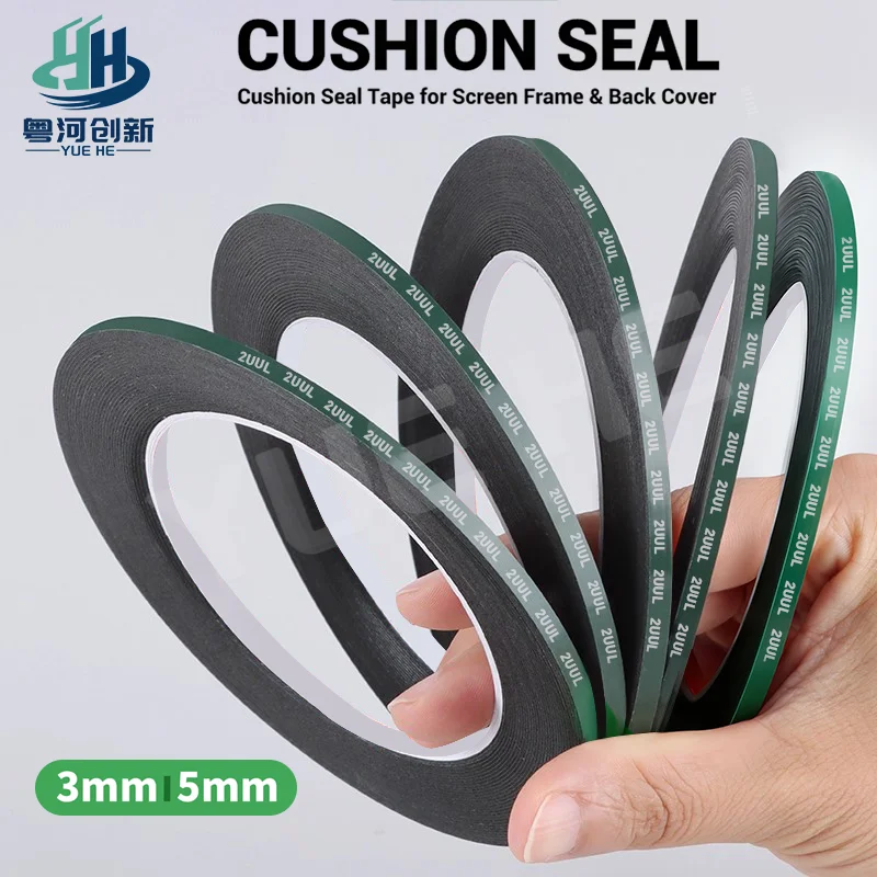 

2UUL Cushion Seal Tape for Phone Screen Frame Back Cover 3mm 5mm Super Cushion Adhesive Strips Reduce LCD Damage 5 Rolls