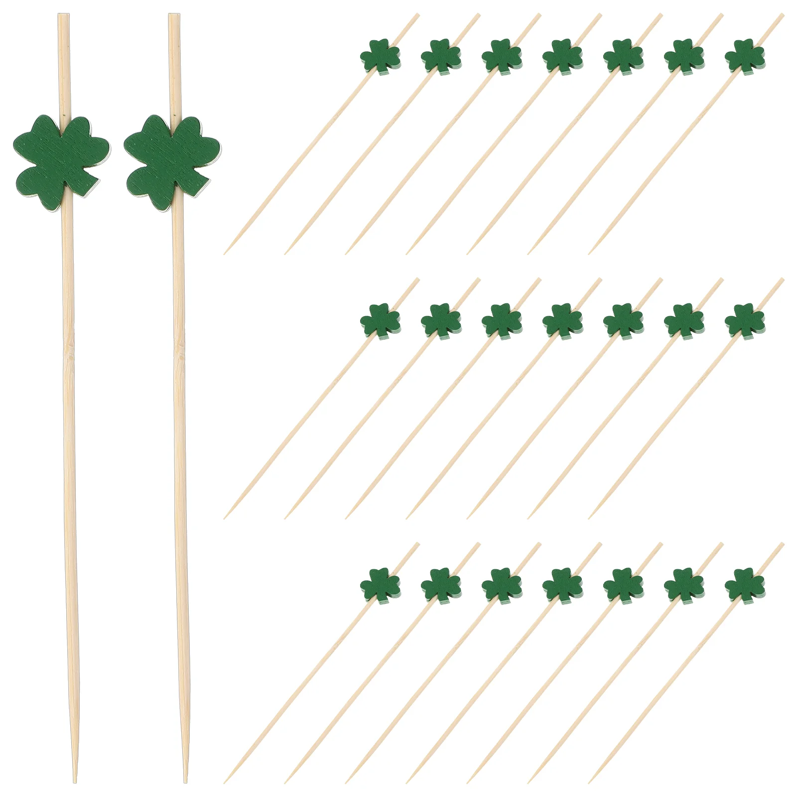 

Shamrock Fruit Pick 100pcs Wood Cake naments Party Accessories Green Cocktail Picks St Patrick Day Food Decor lasting