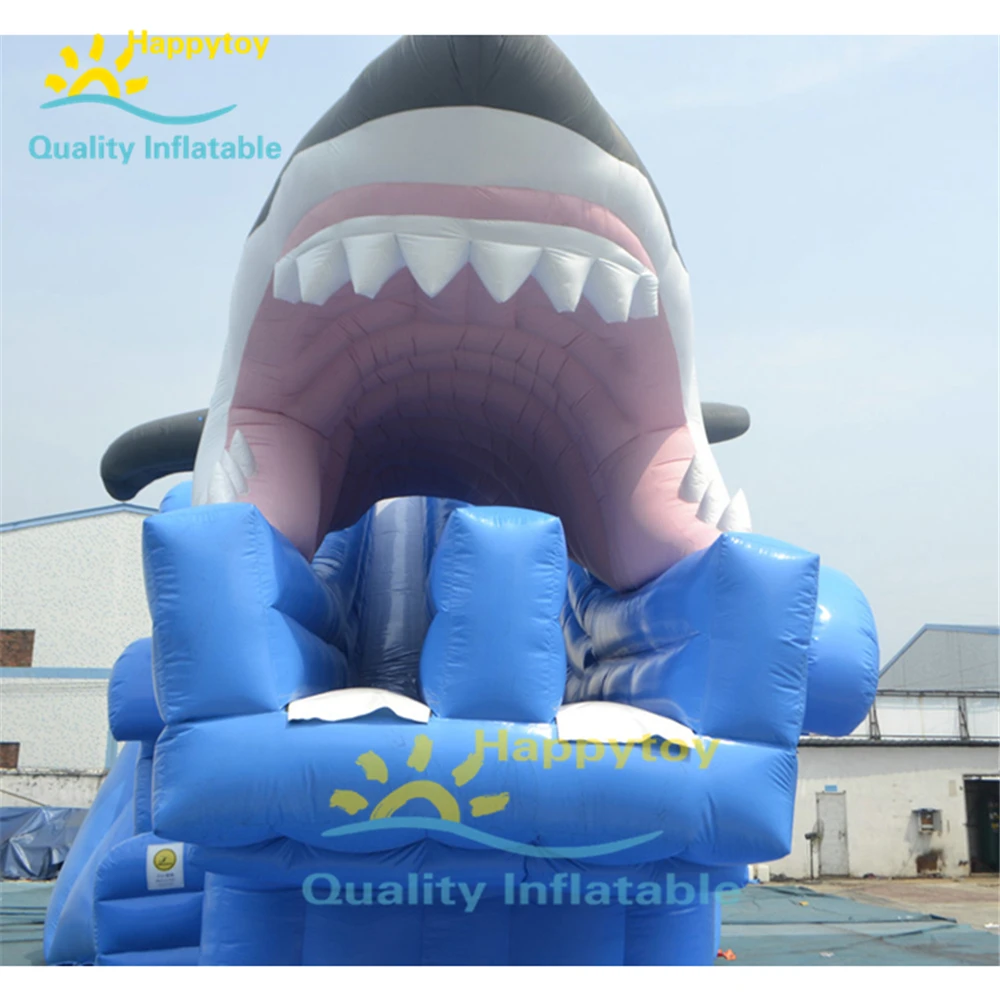 Fish PVC Inflatable Slides Inflatable Water Park Slide Swimming Pools Shark Slide For Pool