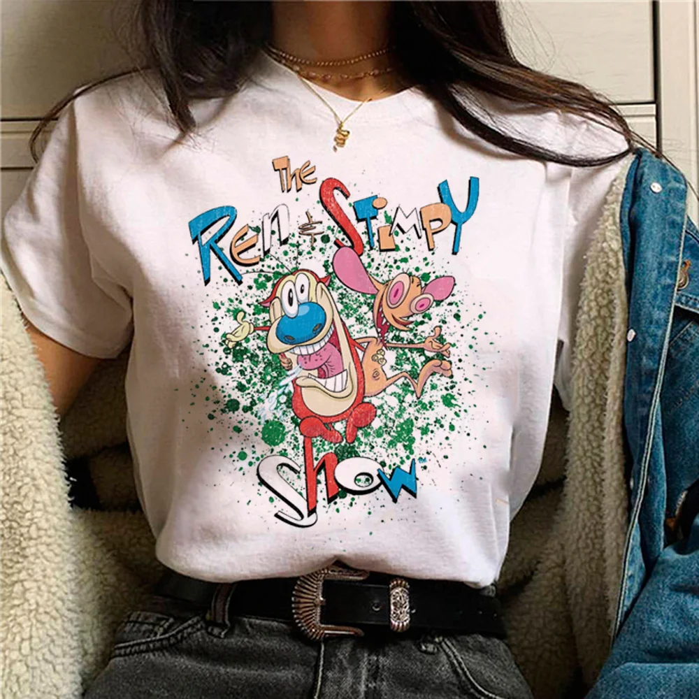 Ren And Stimpy tshirt women harajuku tshirt girl anime designer clothing