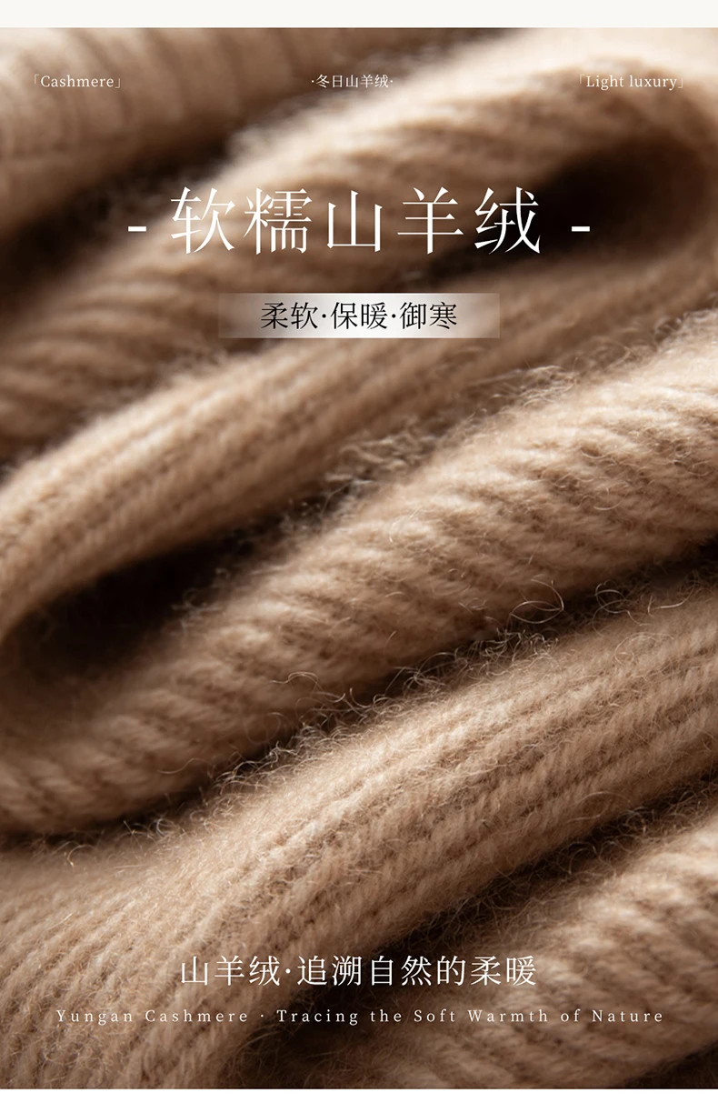 

TLOML High Quality Women 100% Cashmere Sweater Mock Neck Twill Pullover Autumn Winter Cashmere Knitwear Soft Warm Base Laye Tops