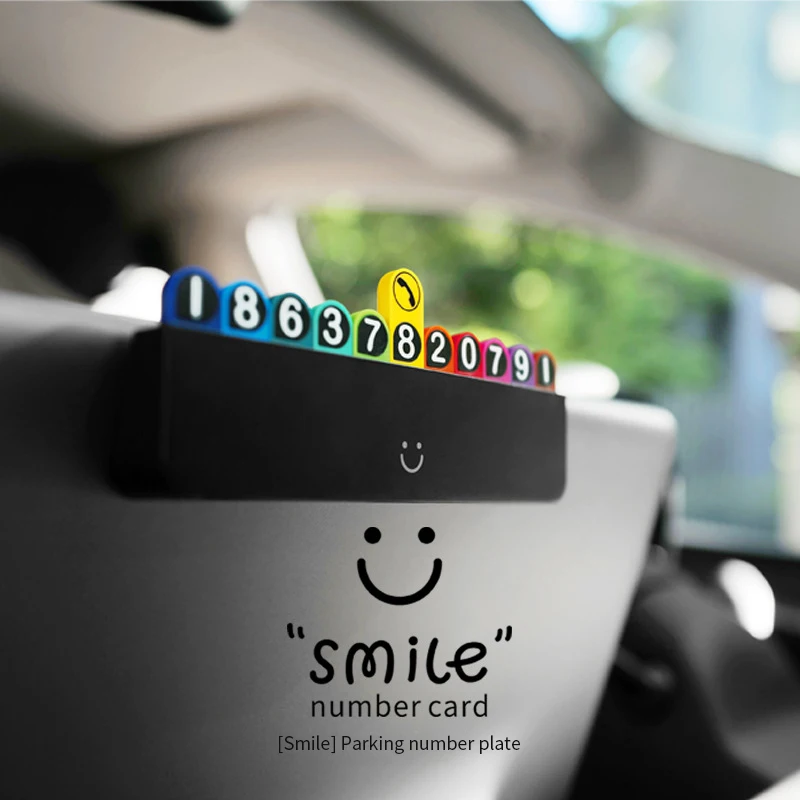 Creative Car Temporary Parking Card Cute Phone Number Card Plate Hidable Telephone Number Car Park Stop Automobile Accessories