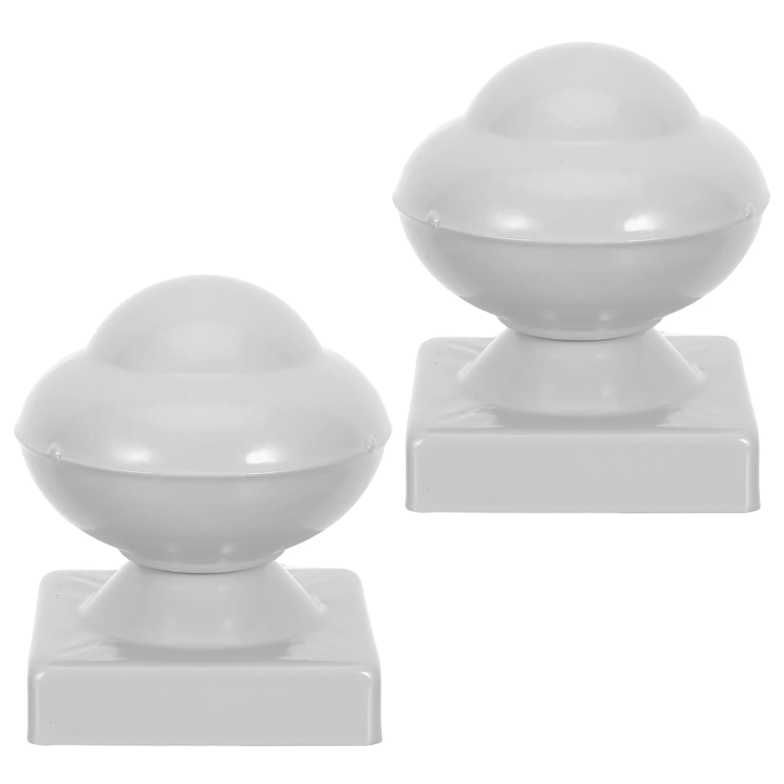 

2pcs Iron Decorative Post Caps Weatherproof Fence Deck Railing Topper For Outdoor Gate Garden Fencing Decoration Protection