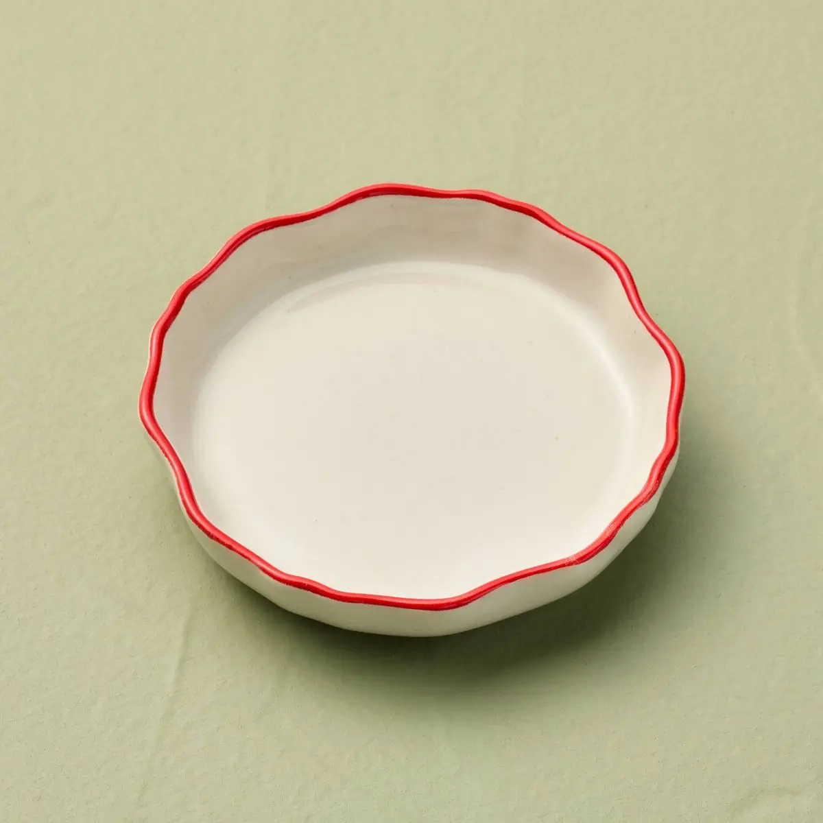 

Irregular Edge Recycled Ceramic Trinket Dish Cream/Orange