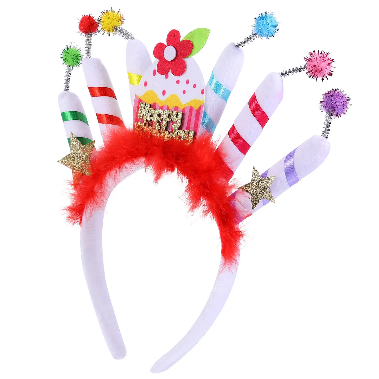 

Birthday Party Cake Headband Cloth Creative Hairband Photo Prop Hair Accessory Party Headband Cloth Hairband