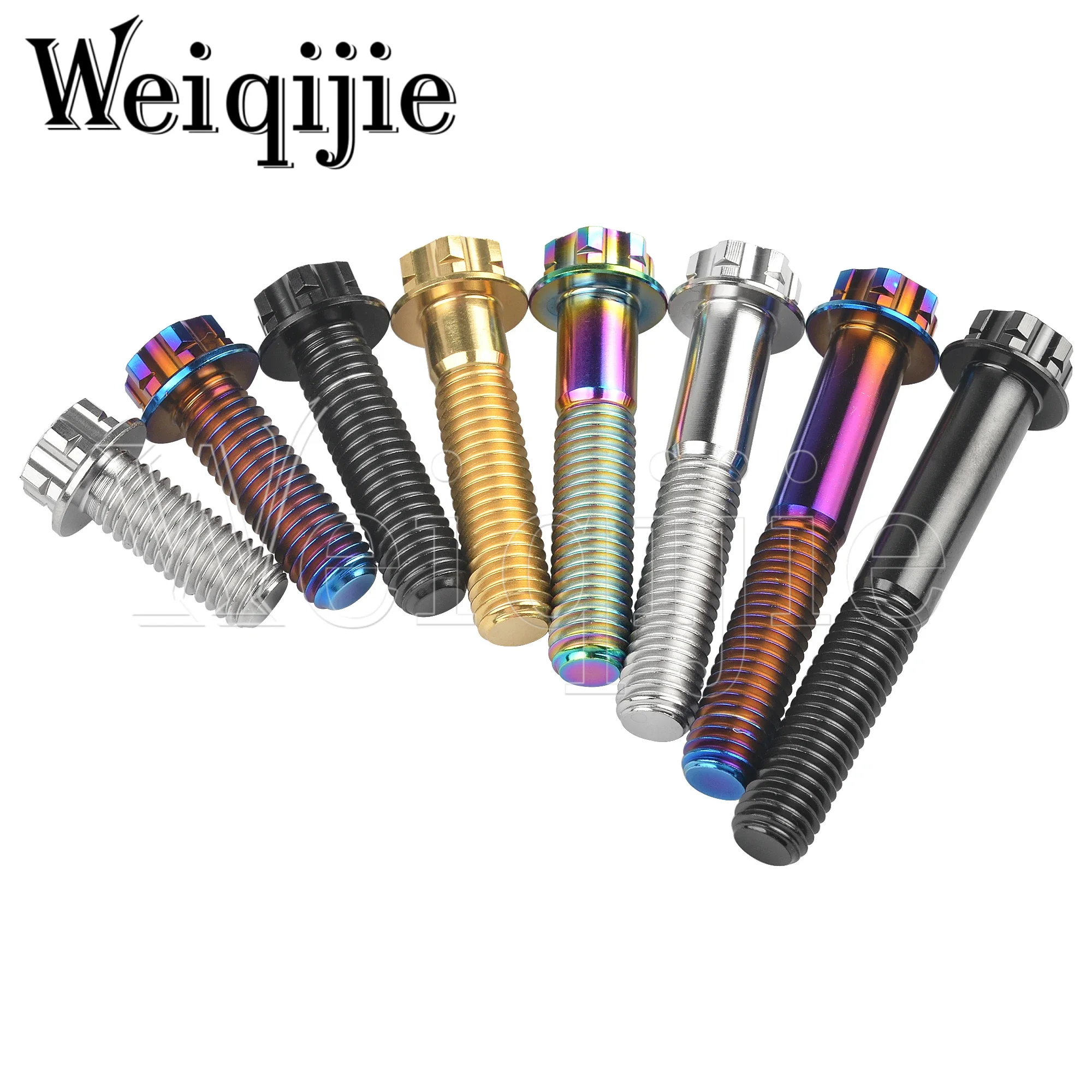 Weiqijie Titanium Parafuso, Flange Parafuso, Acessórios da motocicleta, Torx Head, M6, M8X10, 15, 20, 25, 30, 35, 40, 45, 50, 55mm