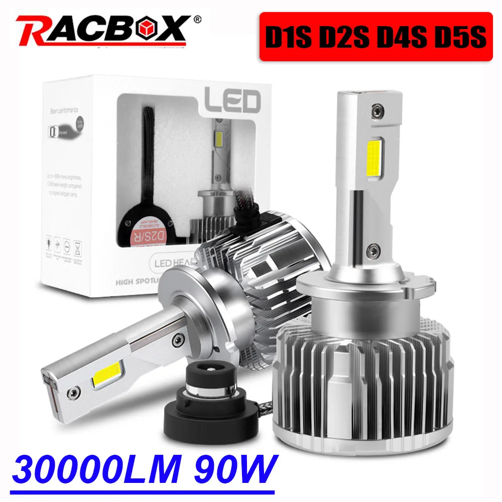 

D1S D2S D4S D5S LED Headlight Bulb Light D1R D2R D4R D Series Car Headlamp Lamp Canbus Turbo 6000K White 30000LM 90W Plug&Play