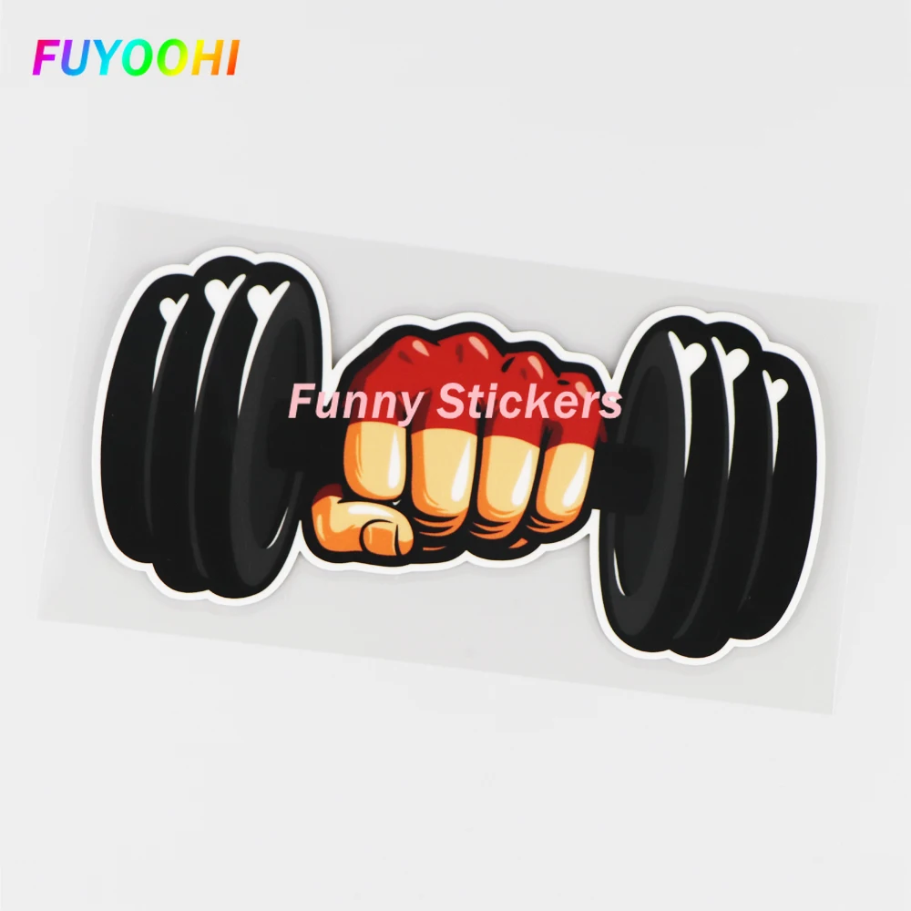 FUYOOHI Exterior/Protection Funny Stickers Cartoon Sport Pattern PVC Car Sticker Funny Color Decal Fitness Weightlifting Decals