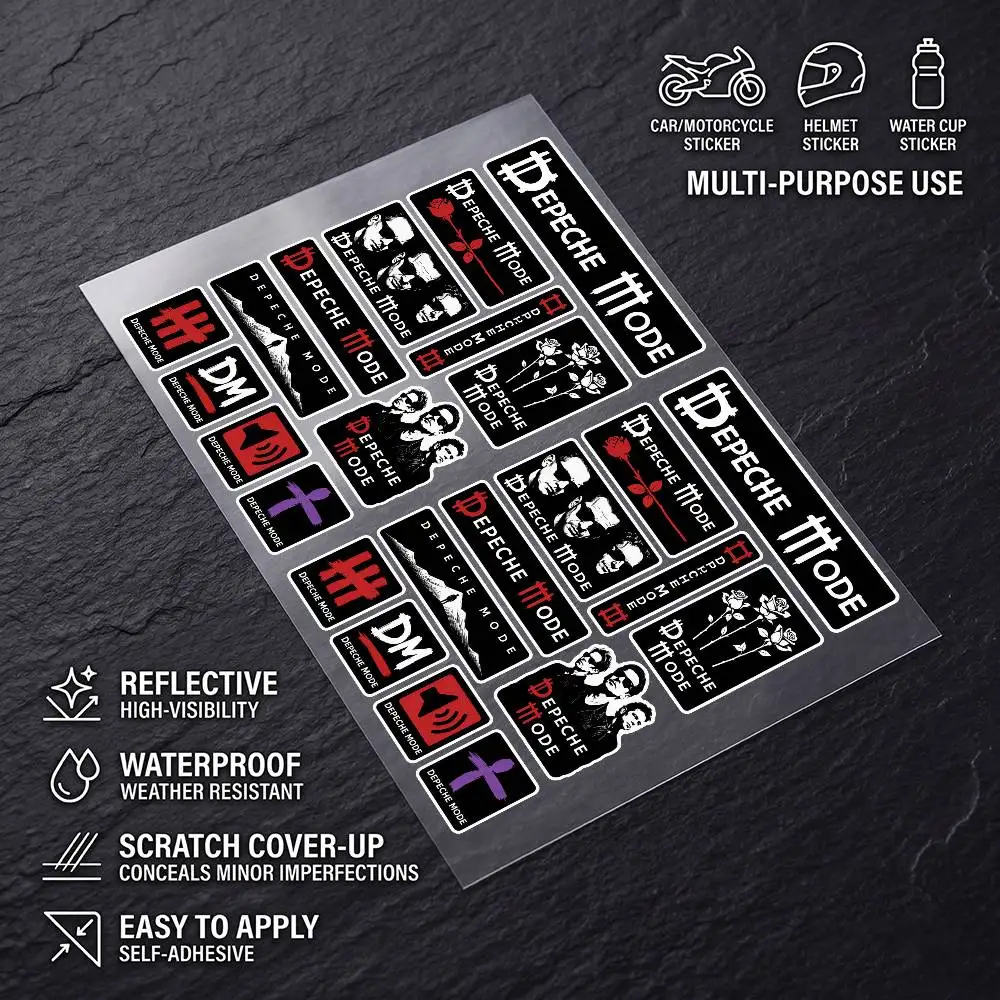 DepeC-he Mode Safety Reflective Waterproof Auto Decal Scratch Cover Stickers Universal For Bike Helmet Mug Refrigerator