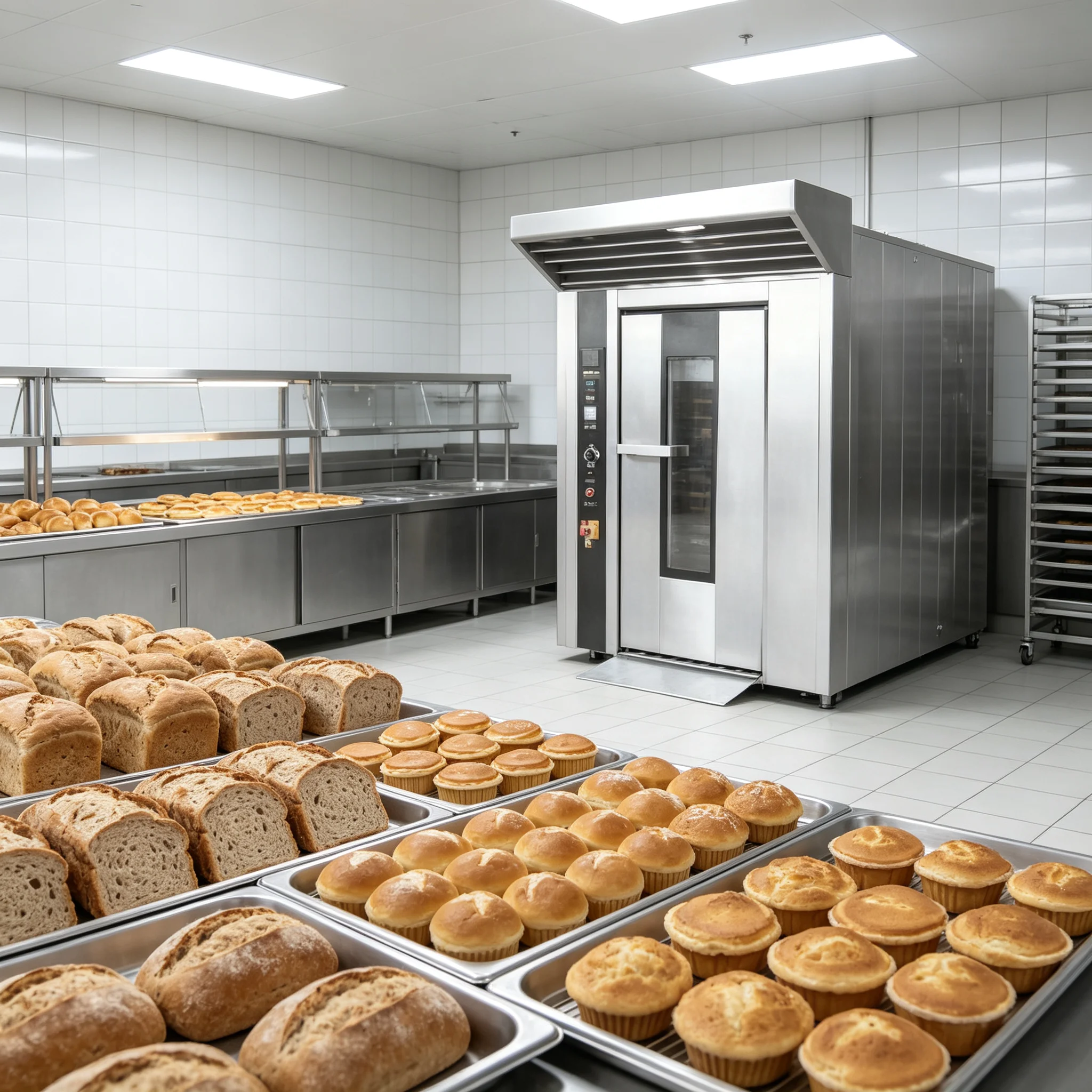Convection Countertop Oven, Quiet Operation Rotary Baker, Overheat Protection for Bakery Pizza Bread