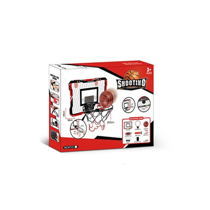 Pontuação de placa de basquete deseducável para crianças, integrador de estrutura de ferro dobrável, placa de basquete luminescente