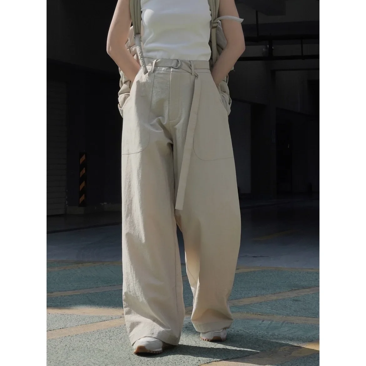 Summer Wide-leg Trousers Women Casual Pants New High Waist Loose Slimming Light Breathable Khaki Clothes Baggy Pants Sweatpants