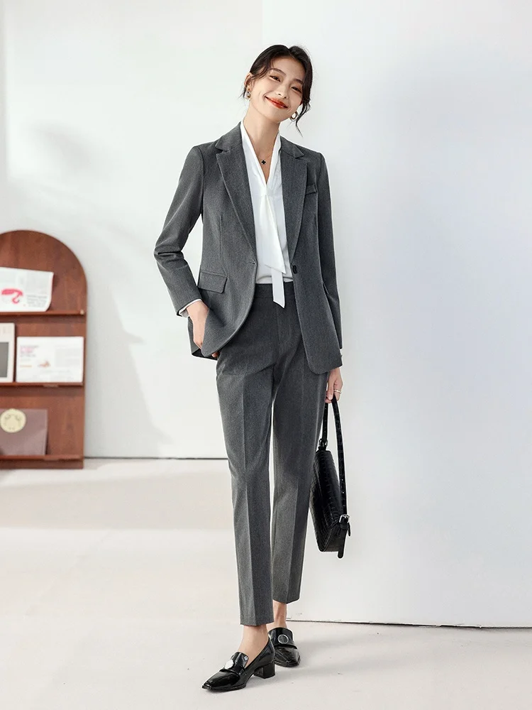 Ay terno jaet feminino outono novo sle entrevista formal busin orm conjunto estudante universitário roupas profissionais