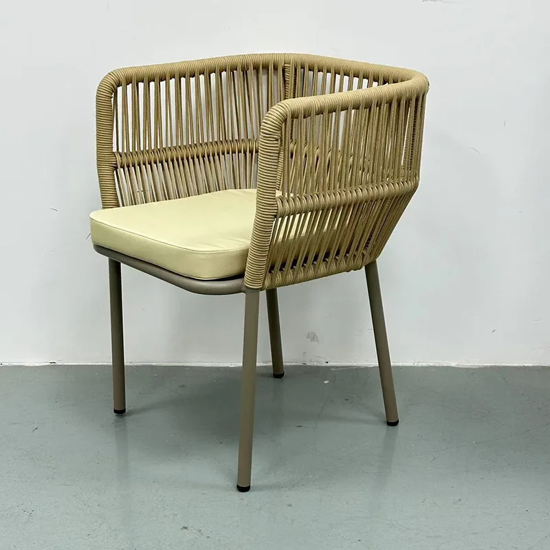 Outdoor table and chair leisure rattan chair combination open-air garden courtyard balcony rope weaving waterproof sunscreen
