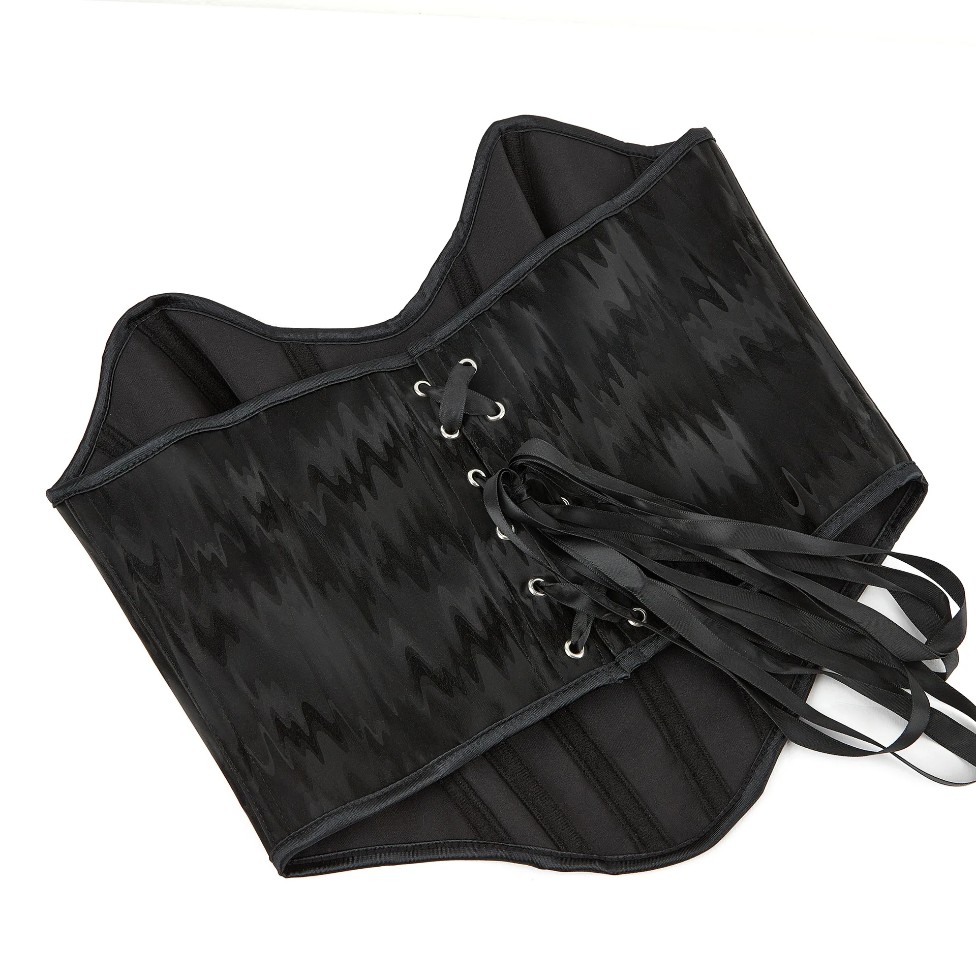 جديد أسود المموج المطاط العظام المرأة صديرية دائرية دعم الصدر جمع المحكمة ملابس داخلية تيموا عبر الحدود 2025 جديد #3