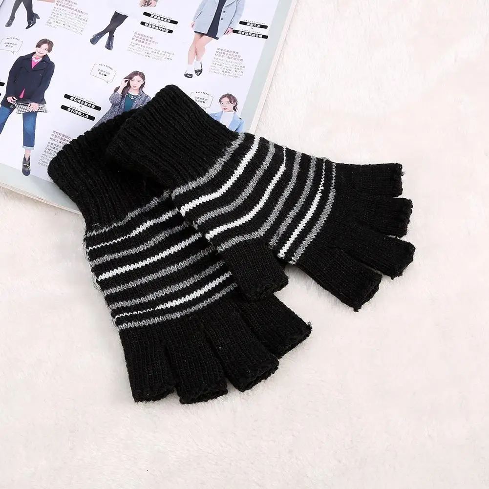 1 Pair USB Heated Half Finger Gloves for Men & Women - 5V Winter Warm Mittens