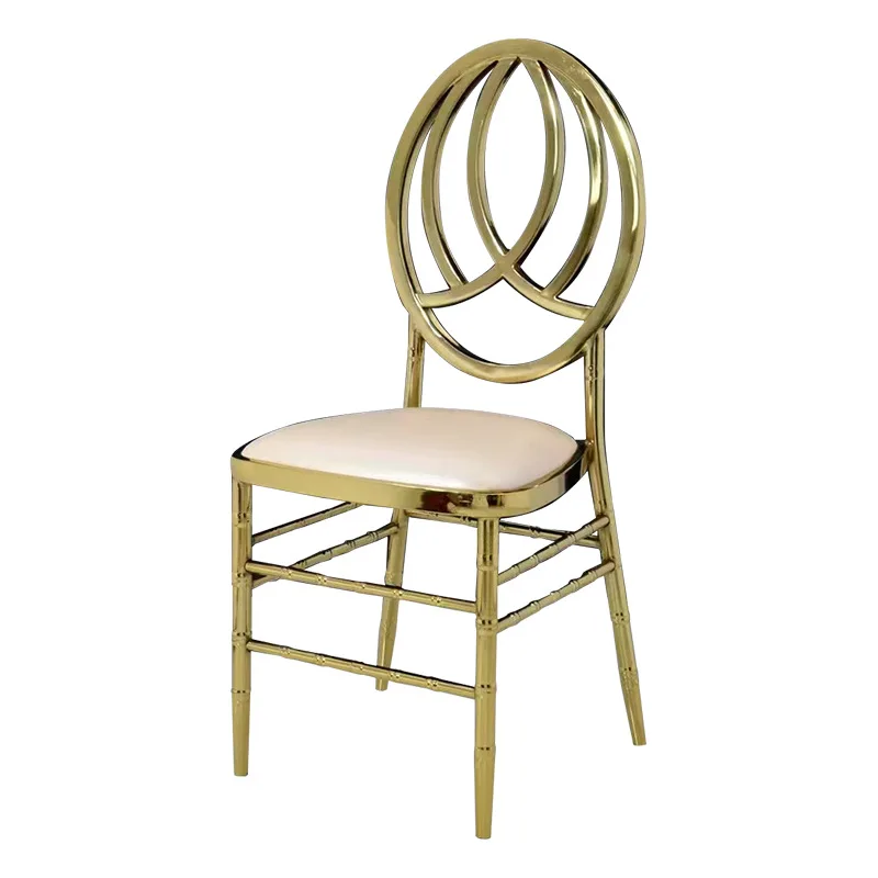 

Golden Round Back Sun Chair Outdoor Lawn Wedding Banquet Hotel Restaurant Dining Backrest Phoenix